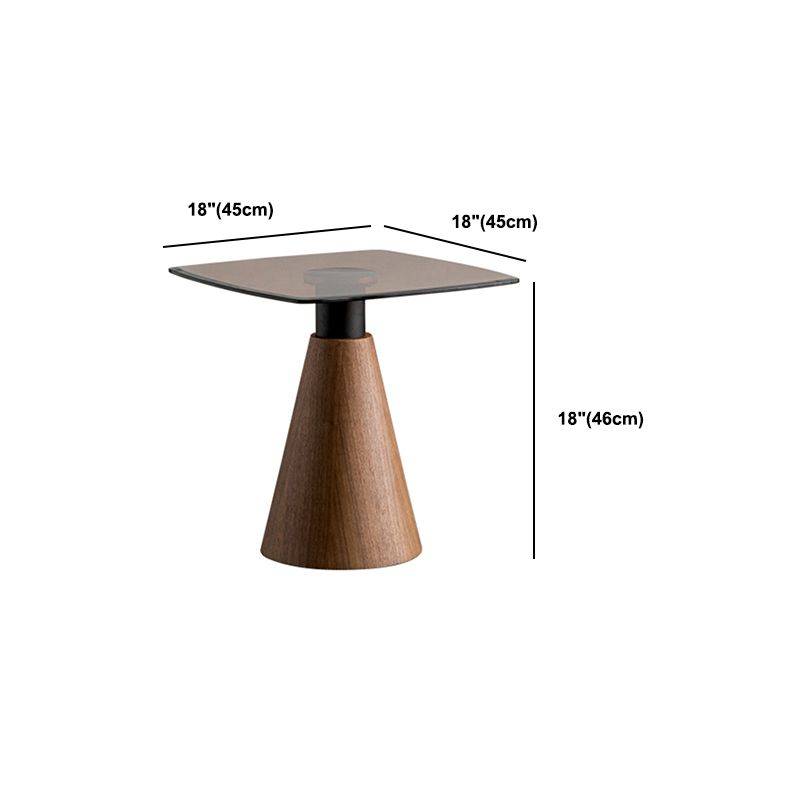 Square Glass Top Coffee Table in Brown Modern Pedestal Cocktail Table Clearhalo 'Coffee & Accent Tables' 'Coffee Tables' 'coffee_tables' 'furn' 'furn_coffee_tables' 'Furniture' 'Living Room Furniture' 1200x1200_a4ed482d-a515-423c-9549-9bc765ad21df