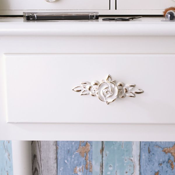 Contemporary Wood Vanity Dressing Table White Makeup Vanity Desk with Drawer