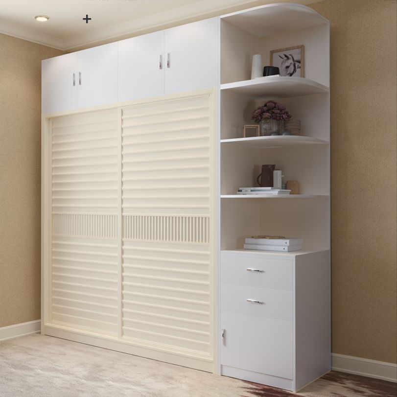 Armario blanco moderno Armario Armario de madera Gabinete con estantes