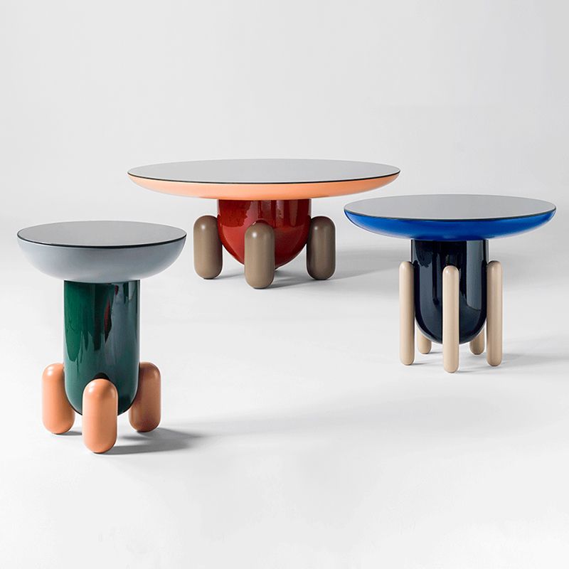 Scandinavian Round Coffee Table Abstract Base Cocktail Table Clearhalo 'Coffee & Accent Tables' 'Coffee Tables' 'coffee_tables' 'furn' 'furn_coffee_tables' 'Furniture' 'Living Room Furniture' 1200x1200_a4f0ec41-8511-4987-ba1d-5a8c341e8584