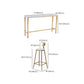 Rectangle Bar Table Set 1/7/9 Pcs Glam Bar Table and Stools with Metal Frame