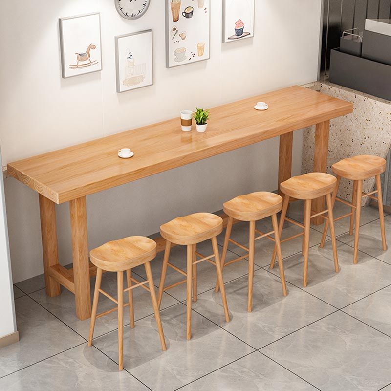 Rectangular Bar Pub Table Set 1/2/5/6/11 Pcs Solid Wood Bar Table and Bar Stools Clearhalo 'Bar Furniture' 'furn' 'furn_home_bar_bar_sets' 'Furniture' 'Home Bars & Bar Sets' 'home_bar_bar_sets' 'Kitchen & Dining Furniture' 1200x1200_a4f3c491-36af-4458-9e36-2a9d50d984ca