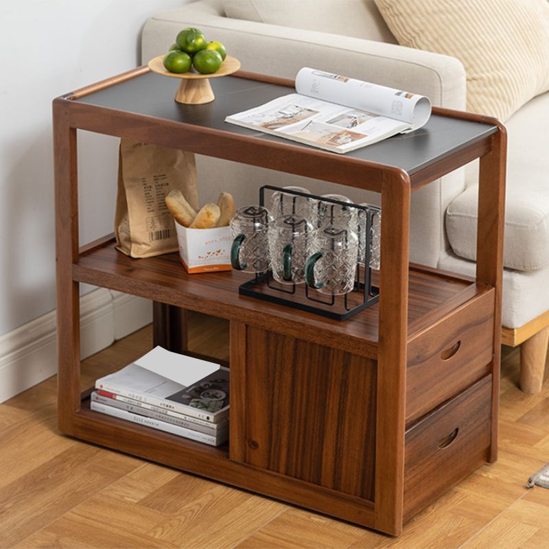 Modernistic Sofa Side Accent Table Solid Wood Block Rectangular with Storage Clearhalo 'Coffee & Accent Tables' 'End & Side Tables' 'end_side_tables' 'furn' 'furn_end_side_tables' 'Furniture' 'Living Room Furniture' 1200x1200_a4f3d6af-a71a-462b-b631-33c0e59e41b9