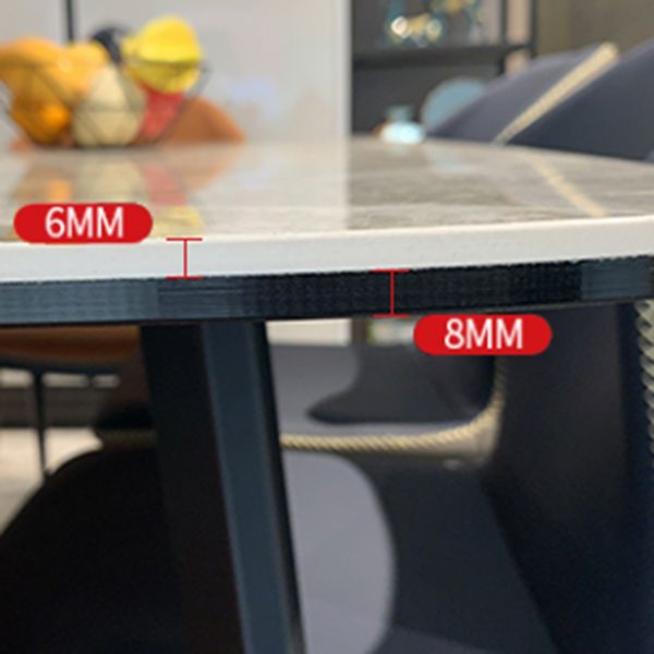 Modern Rectangle Stone Table 4 Legs Standard Height Kitchen Dining Table without Chair