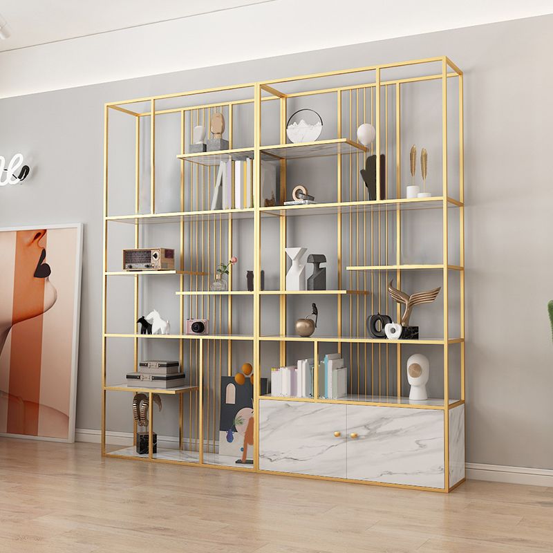 Glam Metal Bookshelf Etagere Shelf Bookcase for Study Room 78.7" H X 11.8" W