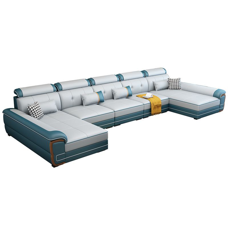 158.26" D x 70.86" W x 31.49" H Sectionals with Adjustable Bolster Pillows Clearhalo 'furn' 'furn_sectionals' 'Furniture' 'furniture_sectionals' 'kitchen' 'kitchen_sectionals' 'Living Room Furniture' 'Sectionals' 1200x1200_a4f71ad6-654c-4844-b74a-6e6ecad4c13f