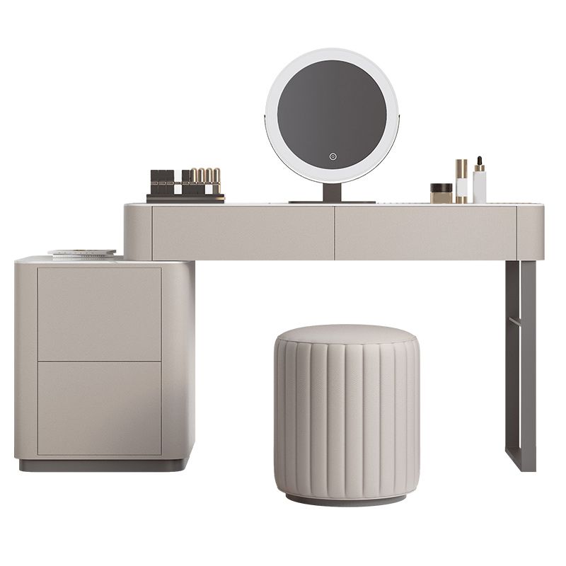 Contemporary 30.7" Height Stone Top Table Makeup Vanity with Drawers