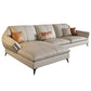 Sofa sectionnel contemporain sectionnel en cuir beige avec oreillers