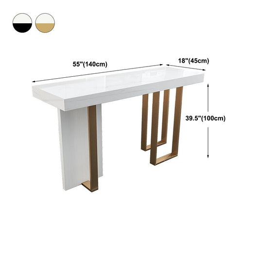Modern Bar Table 42-inch Height White Artificial Marble Top and Metal Base Bistro Table Clearhalo 'Bar Furniture' 'Bar Tables' 'bar_tables' 'furn' 'furn_bar_tables' 'Furniture' 'furniture_bar_tables' 'Kitchen & Dining Furniture' 1200x1200_a4fbcae4-a41c-4a39-bb16-afe6069a7105