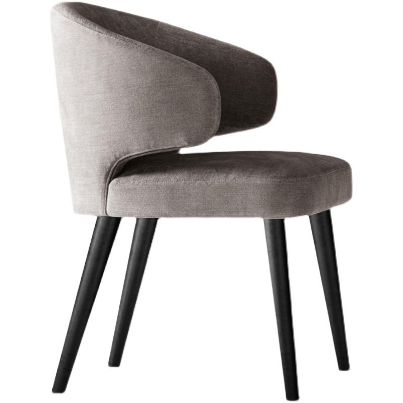 Glam Style Upholstered Side Chair Solid Back Chair with 4 Black Finish Legs Clearhalo ' kitchen&dining_furn' 'Dining Chairs' 'Dining Tables & Seating' 'dining_chair' 'furn' 'furn_dining_chair' 'Furniture' 'furniture_dining_chair' 'Kitchen & Dining Furniture' 'kitchen' 1200x1200_a4fdfd96-07ff-4b32-9178-69a90d84627f