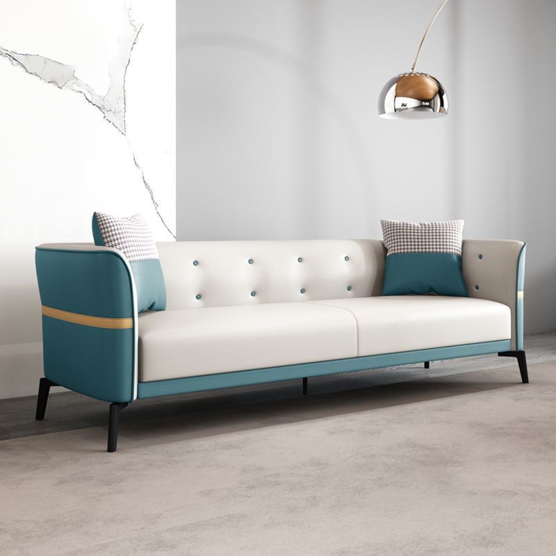 Moderne stijl bankimitatie lederen spons gestoffeerd omvergeworpen leunstoel sofa bed