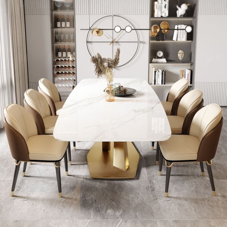 Traditional Luxury Style Dining Table White Rectangle Sintered Stone Table Clearhalo ' dining_table' 'Dining Tables & Seating' 'Dining Tables' 'furn' 'furn_dining_table' 'Furniture' 'furniture_dining_table' 'Kitchen & Dining Furniture' 'kitchen&dining_furn' 'kitchen' 'kitchen_dining_table' 1200x1200_a4fee824-fad2-49d5-91c8-b99aa47bc838
