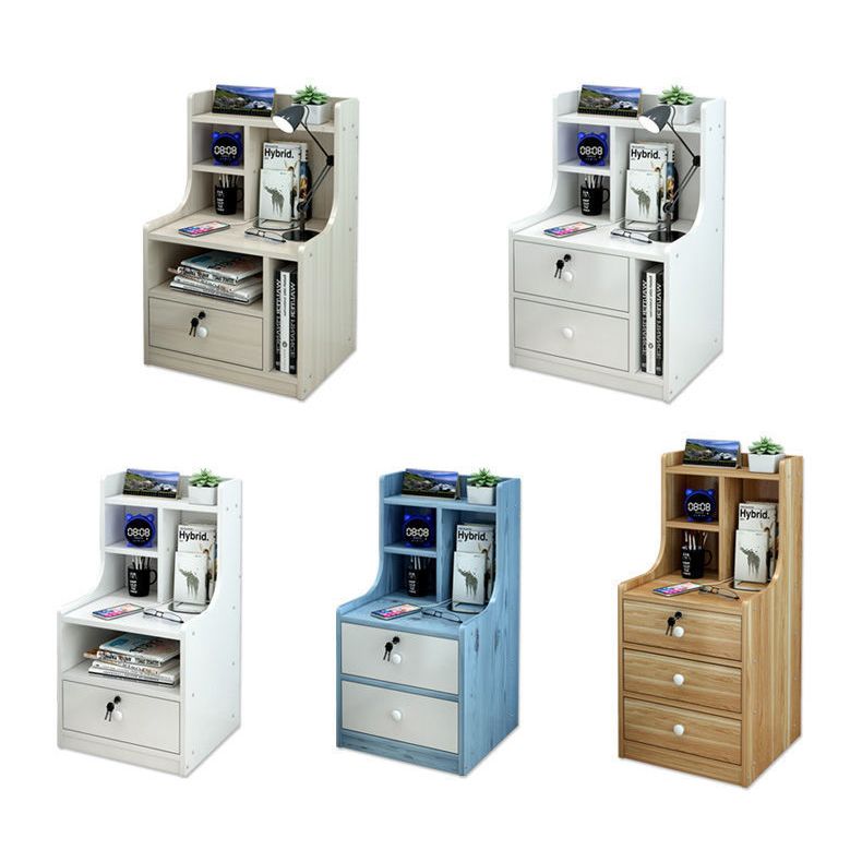 Table de nuit en bois Table de chevet minimaliste de style moderne avec tiroirs