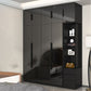 Gabinete de almacenamiento negro de vidrio para el hogar gabinete interior contemporáneo con puerta con bisagras