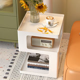 Tavolino laterale di accento modernistico Accento Squadra a doppio livello con deposito