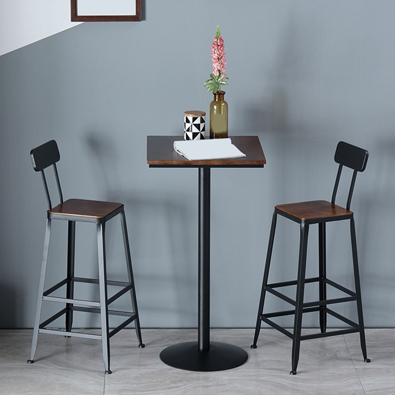 Industrial Metal Base Bar Table Black Iron Solid Wood Patio Bar Table Clearhalo 'Bar Furniture' 'Bar Tables' 'bar_tables' 'furn' 'furn_bar_tables' 'Furniture' 'Kitchen & Dining Furniture' 1200x1200_a5032273-7eeb-4f70-852f-169cbbbece5c