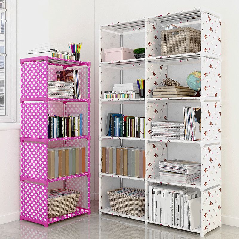 Estantes de estantería de estante de metal contemporánea incluida estantería de espalda cerrada