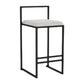 Modern Backrest Armless Counter Stool Iron Kitchen Bar Stool with Velvet Cushion and Pedal Clearhalo 'Bar Furniture' 'Bar Stools' 'bar_stools' 'furn' 'furn_bar_stools' 'Furniture' 'furniture_bar_stools' 'Kitchen & Dining Furniture' 1200x1200_a5047935-5338-4cb5-9061-56fcfacca3ca