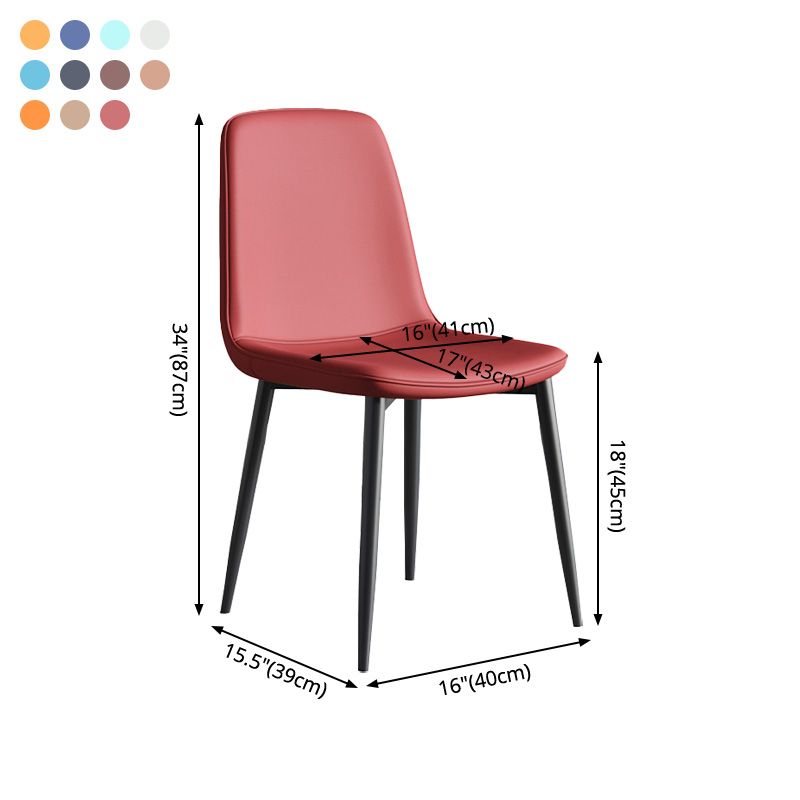 Modern Metal Indoor-Outdoor Chair Dining Room Solid Back Armless Single Chair Clearhalo ' kitchen&dining_furn' 'Dining Chairs' 'Dining Tables & Seating' 'dining_chair' 'furn' 'furn_dining_chair' 'Furniture' 'furniture_dining_chair' 'Kitchen & Dining Furniture' 'kitchen' 1200x1200_a504bd85-d1ff-49b8-a641-3b77d6d8f447