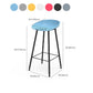Indoor Bucket Counter Bar Stool Modern Plastic Footrest Low Back Bar Stool