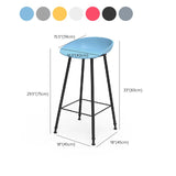 Indoor Bucket Counter Bar Stool Modern Plastic Footrest Low Back Bar Stool