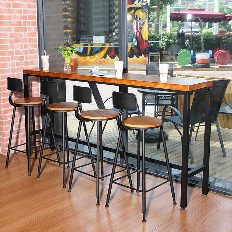Modern Bar Table Set 1/5 Pieces Rectangle Pine Wood Counter Table with Stools Clearhalo 'Bar Furniture' 'furn' 'furn_home_bar_bar_sets' 'Furniture' 'Home Bars & Bar Sets' 'home_bar_bar_sets' 'Kitchen & Dining Furniture' 1200x1200_a5087dae-4406-4a8f-8ce5-756fb9fd01bd