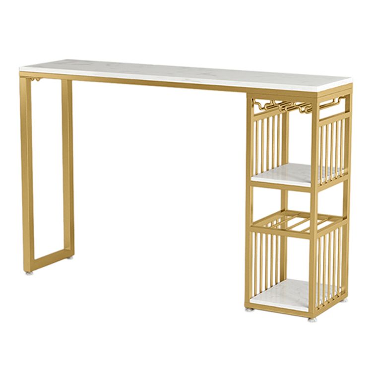 Stone Top Bar Dining Table Traditional Luxury Bar Table with Sled Base Clearhalo 'Bar Furniture' 'Bar Tables' 'bar_tables' 'furn' 'furn_bar_tables' 'Furniture' 'furniture_bar_tables' 'Kitchen & Dining Furniture' 1200x1200_a508a725-6e67-43ff-81f4-98e71acaab2a