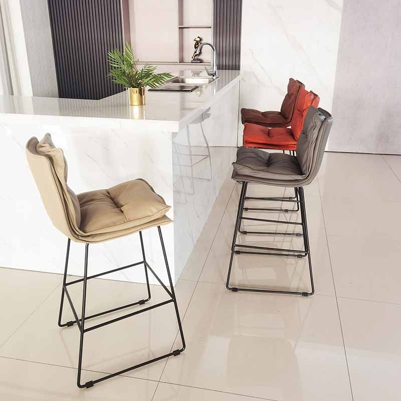Scandinavian Leather Counter Stools Black Metal Low Back Bar Stools with Footrest Clearhalo 'Bar Furniture' 'Bar Stools' 'bar_stools' 'furn' 'furn_bar_stools' 'furniture_bar_stools' 'Kitchen & Dining Furniture' 'kitchen&dining_furn' 'kitchen' 'kitchen_furn' Furniture' 1200x1200_a50af7ab-70d7-45c2-ab0a-ceb11de6a41c
