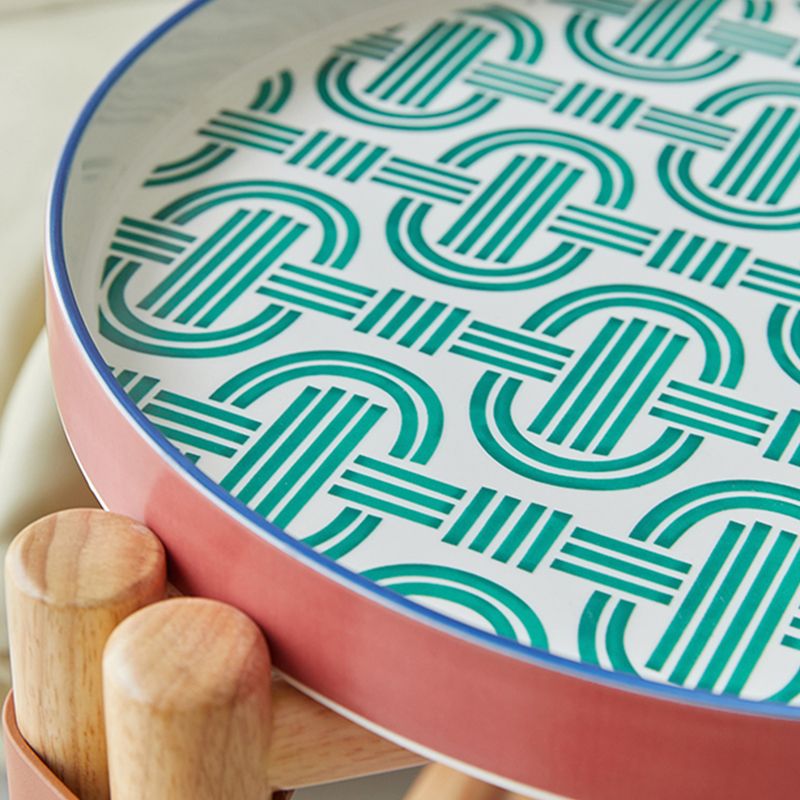 14" Wide Contemporary Corner Table Tray Top Round Accent Side Table