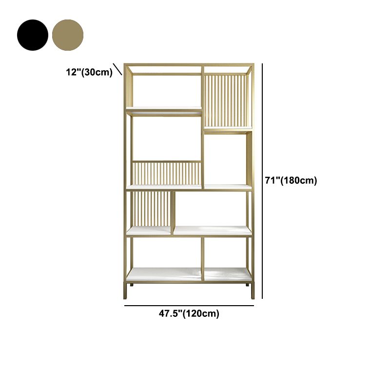 11.81"W Bookshelf Open Back Glam Style Bookcase for Study Room Home Office Clearhalo 'Bookcases' 'furn' 'furn_bookcases' 'Furniture' 'furniture_bookcases' 'kitchen' 'kitchen_bookcases' 'Living Room Furniture' 'Office Furniture' 1200x1200_a50e9545-0576-4ef0-b0ba-dd6f6a97ede8