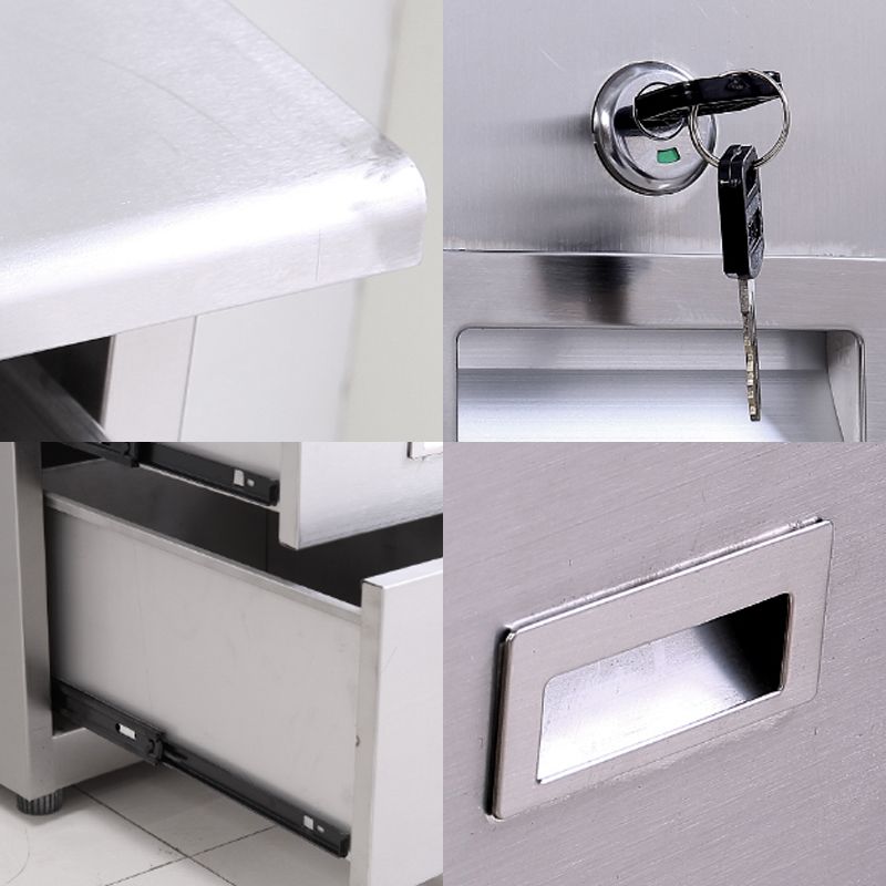 Acero de escritura de escritura de oficina en forma rectangular con cajones 2/3/5