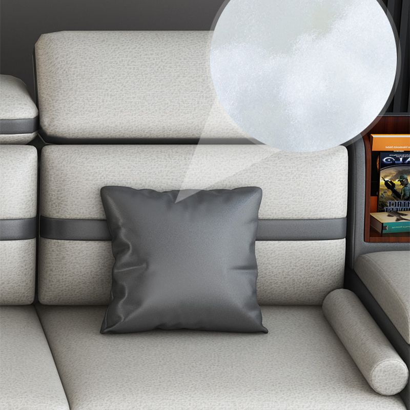 Stain-Resistant Faux Leather Sofa Pillow Top Arm Sectional for Apartment Clearhalo 'furn' 'furn_sectionals' 'Furniture' 'furniture_sectionals' 'Living Room Furniture' 'Sectionals' 1200x1200_a50f1ff6-3b8b-430f-b6a7-cccfa1495a09