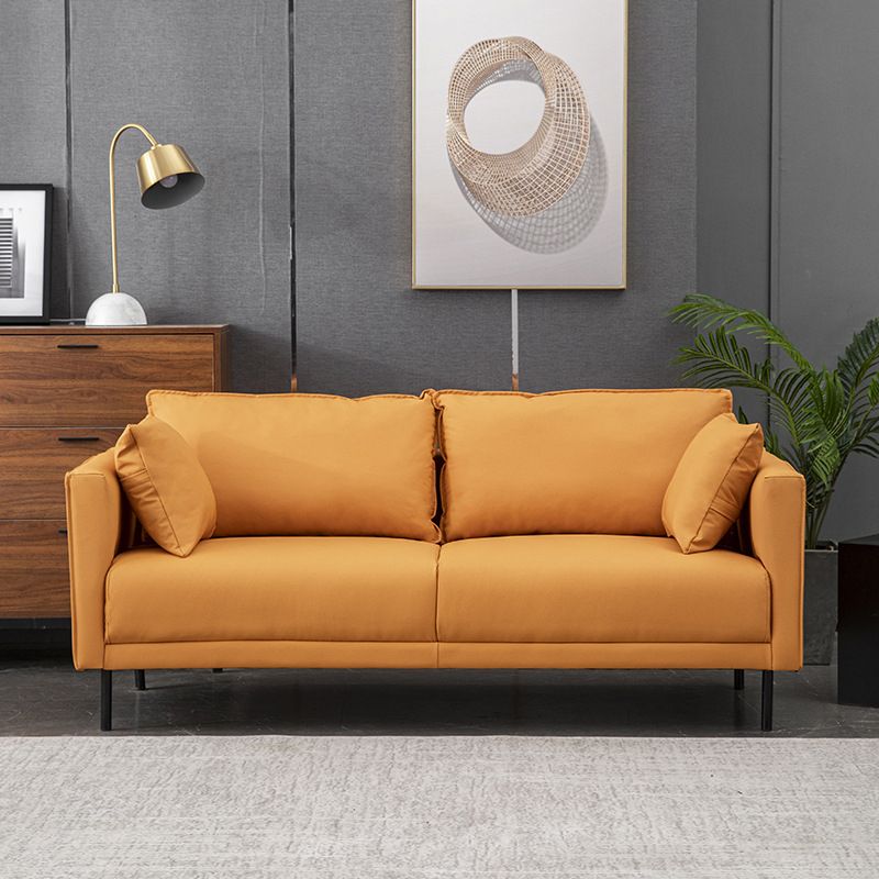 Modern Wooden Rectangular Sofa with Square Armrests and Pillows Clearhalo 'furn' 'furn_sofas' 'Furniture' 'furniture_sofas' 'kitchen' 'kitchen_sofas' 'Living Room Furniture' 'Sofa' 'sofas' 1200x1200_a511f1e4-51e0-49c3-9658-6d7358e03c45