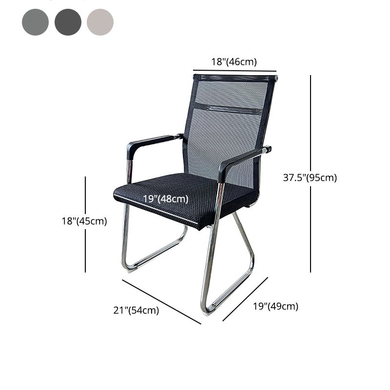 Moderne Black Metal Desk -stoel met midrug en hight Back Home Bureau stoel