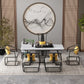 Metal and Slate Table Glam Style Home Minimalist Rectangular Dining Table