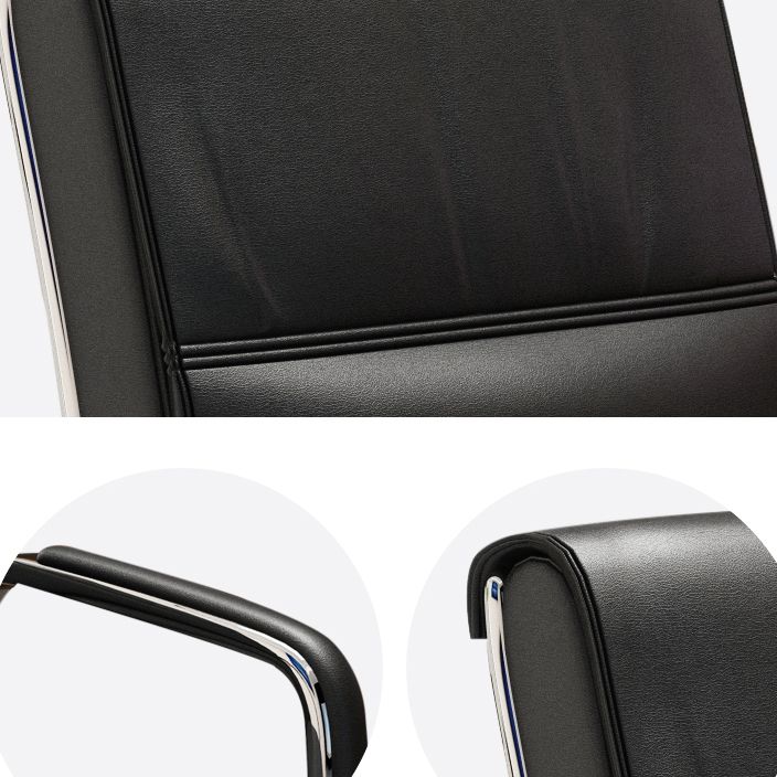 Chrome Metal Base Contemporary Style Task Chair Leather Office Chair Clearhalo 'furn' 'furn_office_chair' 'Furniture' 'furniture_office_chair' 'Office Chairs' 'Office Furniture' 'office_chair' 1200x1200_a515764e-6b8f-42a4-9a83-0028ecd78b3e