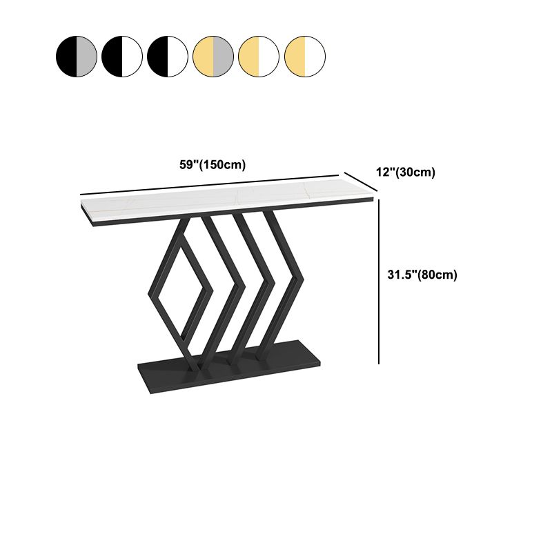 Tavolo da ardesia glam e console metallica resistente alle macchie astratte per Hall