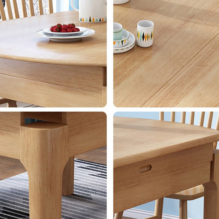 Modern Style Solid Wood Dining Table Rectangle Home Table with 4 Legs for Home Clearhalo ' dining_table' 'Dining Tables & Seating' 'Dining Tables' 'furn' 'furn_dining_table' 'Furniture' 'furniture_dining_table' 'Kitchen & Dining Furniture' 'kitchen&dining_furn' 'kitchen' 'kitchen_dining_table' 1200x1200_a517e8b6-43f1-4f0e-a207-39169d596637