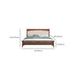 Traditional Open-Frame Bed Solid Wood Solid Color Slat Bed with Headboard