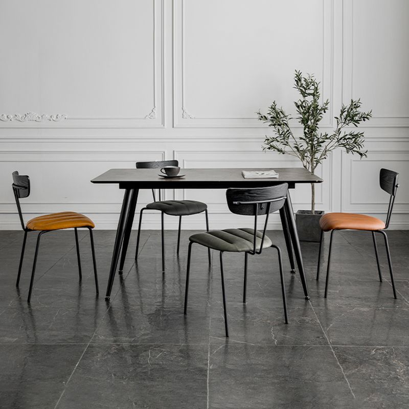 Industrial Style Dining Chairs Kitchen Armless Side Chairs with Metal Legs Clearhalo ' kitchen&dining_furn' 'Dining Chairs' 'Dining Tables & Seating' 'dining_chair' 'furn' 'furn_dining_chair' 'Furniture' 'furniture_dining_chair' 'Kitchen & Dining Furniture' 'kitchen' 1200x1200_a519ab9f-03fe-47bc-a655-f849036da33d