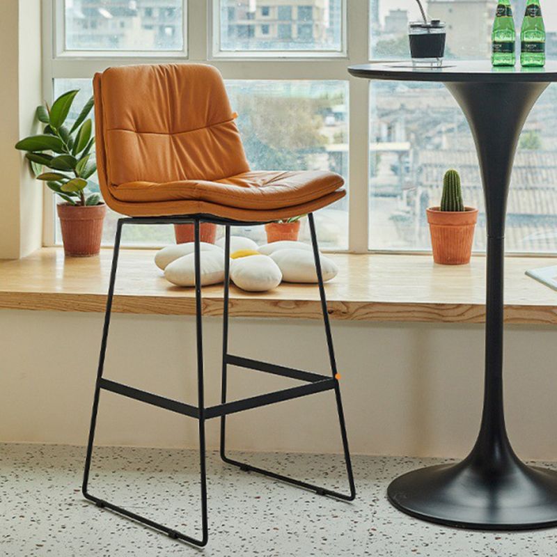 Coffee Shop Low Back Scandinavian Stool Matte Finish Upholstered Bar Stools Clearhalo 'Bar Furniture' 'Bar Stools' 'bar_stools' 'furn' 'furn_bar_stools' 'Furniture' 'furniture_bar_stools' 'Kitchen & Dining Furniture' 1200x1200_a519bfc8-dfee-4a03-a796-81153479641d