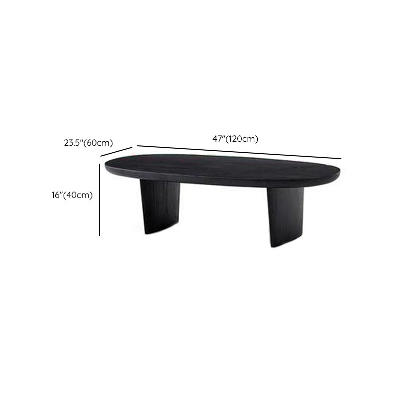 Scandinavian Oval Wood Coffee Table 15.75"H 2 Legs Cocktail Table Clearhalo 'Coffee & Accent Tables' 'Coffee Tables' 'coffee_tables' 'furn' 'furn_coffee_tables' 'Furniture' 'Living Room Furniture' 1200x1200_a51d56dd-7092-475b-8224-c52730090483