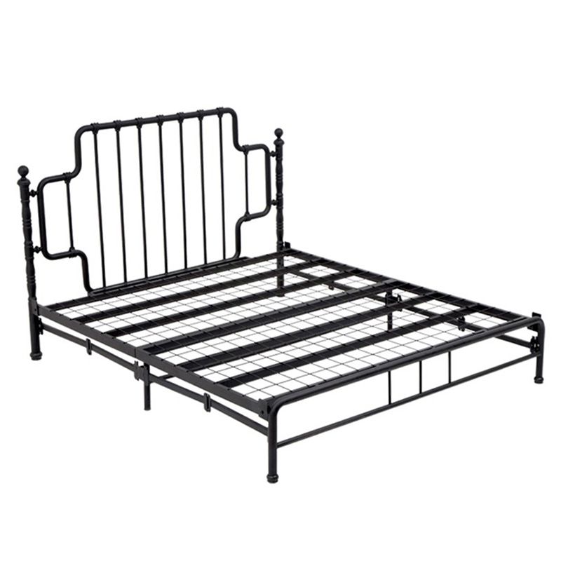 Letto a frame aperto nero/nero da 50 "letto in metallo alto con testiera