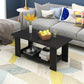 16.53" Tall Rectangle Top Coffee Table Wooden 4 Legs Cocktail Table with Shelf Clearhalo 'Coffee & Accent Tables' 'Coffee Tables' 'coffee_tables' 'furn' 'furn_coffee_tables' 'Furniture' 'Living Room Furniture' 1200x1200_a521c6fd-4be5-4a78-bb32-d05bbcd45dcf