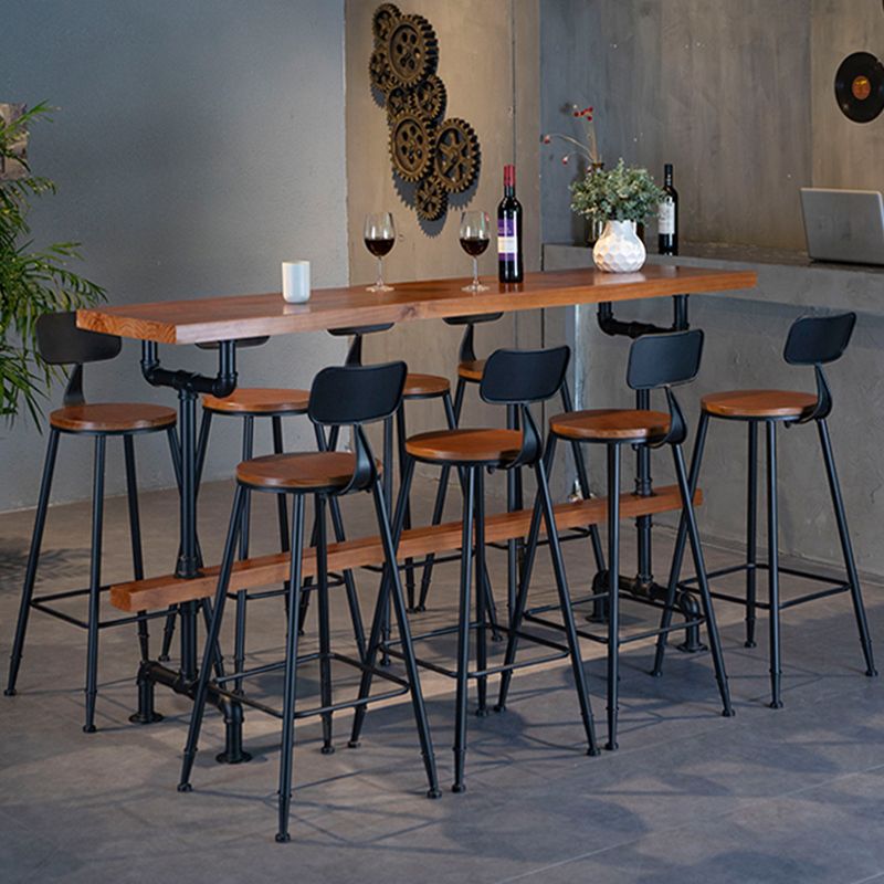 1/5/7/9 stuks industriële rechthoekige pubtafel set houten aanrechttafel met hoge ontlasting