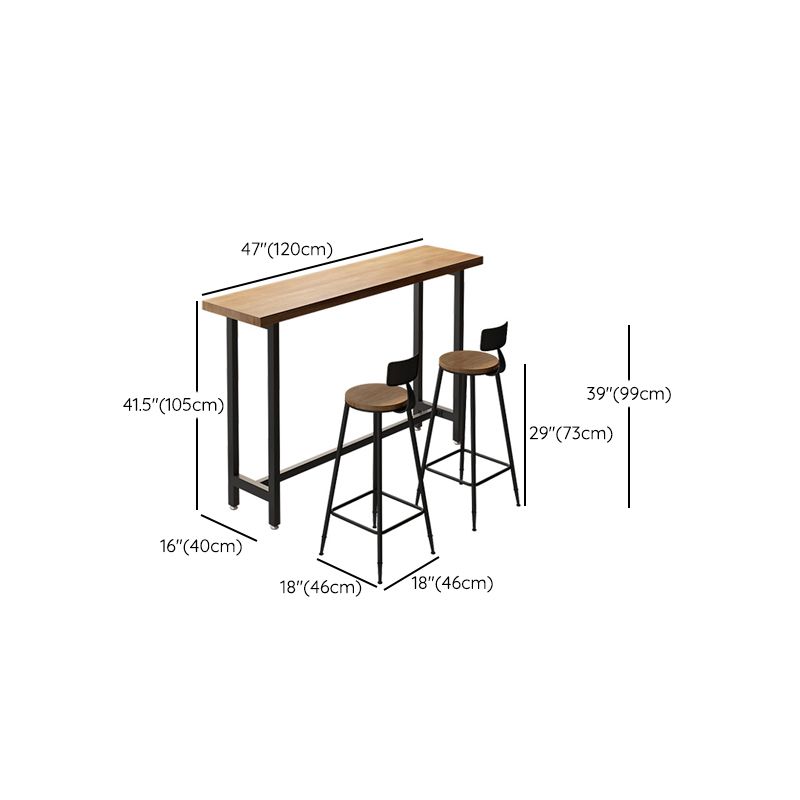 Ensemble de Table de Bar moderne, 1/3/4/5/6 pièces, ensemble de bistro rectangulaire en bois massif pour l'intérieur