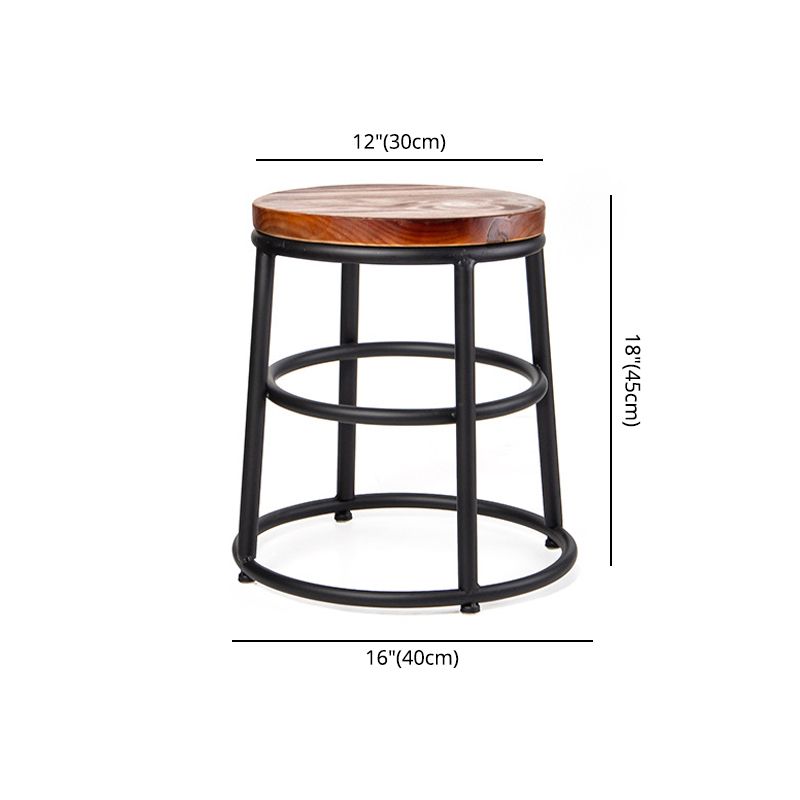 Industrial Armless Barstools Wooden Round Seat Counter Height Stools in Black Clearhalo 'Bar Furniture' 'Bar Stools' 'bar_stools' 'furniture_bar_stools' 'Kitchen & Dining Furniture' 'kitchen&dining_furn' 'kitchen' 'kitchen_furn' Furniture' 1200x1200_a523ce3e-bba4-4999-ac36-19ff38fde5e3