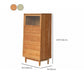 Armadietto di sideboard in legno massiccio in stile nordico con porta di vetro e cassetti