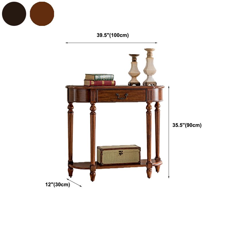 Console moderna della metà del secolo Tabella 11,8 "W Console di stoccaggio in legno massiccio