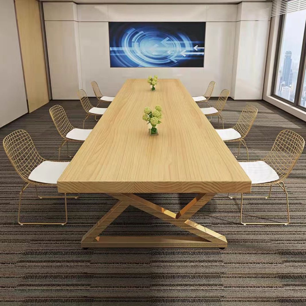 Pine Wood Rectangular Desk Industrial Office Desk with Metal Base Clearhalo 'furn' 'furn_office_desk' 'Furniture' 'Office Desks' 'Office Furniture' 'office_desk' 1200x1200_a52774cf-7402-4a21-98cc-960e39007dd4